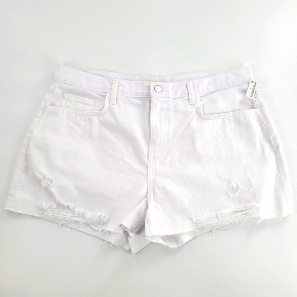 L'agence white high waist denim short Size 32‎ New